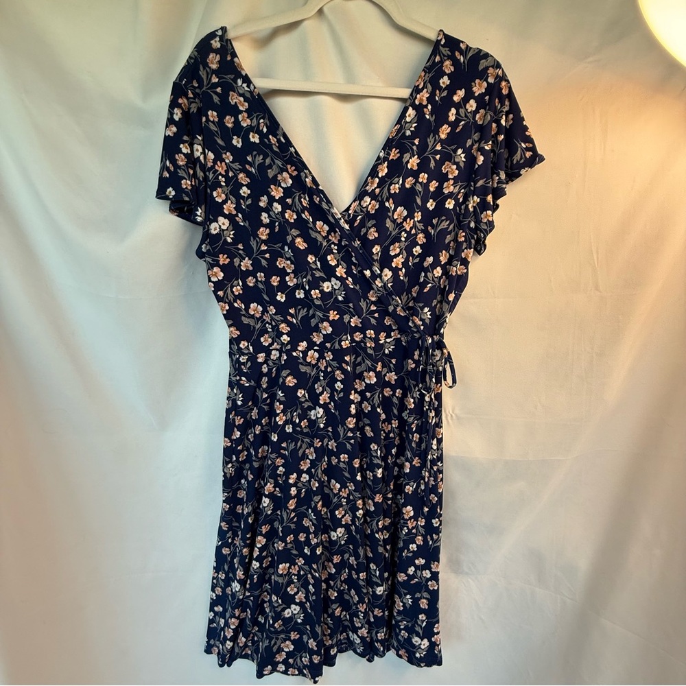 Kaileigh Women’s Large Navy Floral Mini Dress